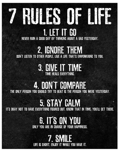 7 Rules of Life Motivational Poster - Printed on Premium Cardstock Paper - Sized 11 x 14 Inch - Perfect Print For Bedroom or Home Office Time Heals Everything, Tatabahasa Inggeris, Rules Of Life, 7 Rules Of Life, Inspirerende Ord, Vie Motivation, Motiverende Quotes, Trening Fitness, Motivational Poster