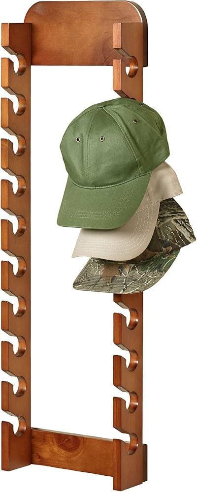 Amazon.com: Touch of Class Wooden Ball Cap Display Wall Rack - Windsor Oak - Double - 20 Slots - Baseball Hat Display - Made of Wood - Class Racks for Hats - Organizer for Bedroom, Living Room, Entryway : Home & Kitchen Ball Cap Display, Baseball Hat Display, Wood Hat Rack, Hat Racks, Cap Display, Hat Organization, Hat Display, Display Wall, Wall Rack