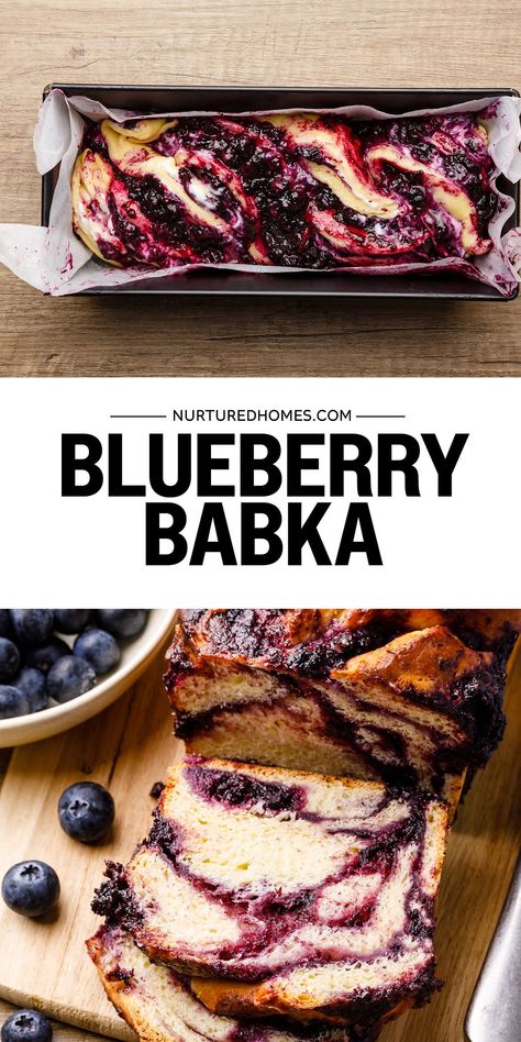 The most heavenly blueberry babka ever! Super moist, with a cinnamon, sugar and blueberry swirl filling. Blueberry Swirl Bread, Blueberry Babka, Easy Blueberry Bread, Bread Loaf Recipe, Babka Bread, Blueberry Bread Recipe, Babka Recipe, Make Cream Cheese, Swirled Bread