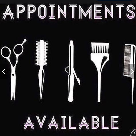 Few last chance appointments with Melissa! No photo description available. Hair Appointment Quotes, Stylist Humor, Hair Salon Quotes, Hair Advertising, Stylist Quotes, Hairdresser Quotes, Hair Meme, Hairstylist Quotes, Spa Marketing