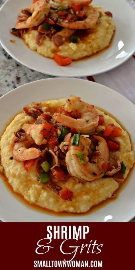 Creole Grits, Shrimp And Cheese Grits, Easy Shrimp And Grits, Grits Recipes, Louisiana Shrimp, Creole Shrimp, Cajun Shrimp And Grits, Shrimp N Grits Recipe, Small Town Woman