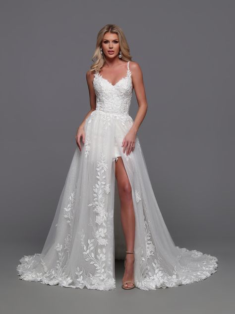 Wedding Gown Style #50872 Davinci Bridal Gowns, Bohemian Fitted V-neck Gown, Wedding Dress Overskirt, Short Bridal Gown, Convertible Wedding Dresses, Wedding Gown Styles, Wedding Dress Accessories, Designer Wedding Gowns, Stunning Gowns