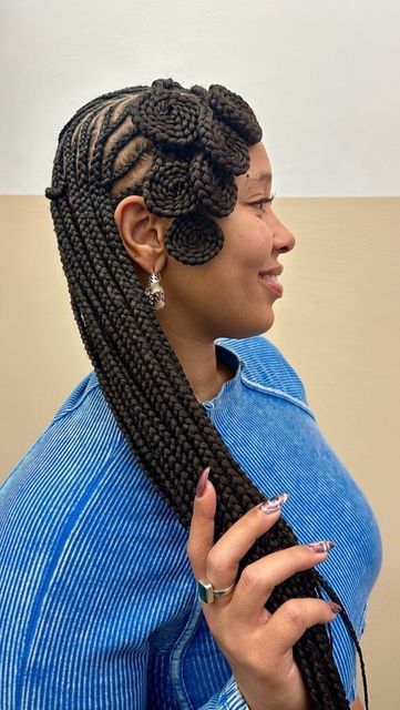 Hair artist on Instagram: "Spice up your freestyle braids with some swirl magic 💫" Swirl Braids, Freestyle Braids, Hair Twists, Braided Hairstyle, Natural Hair Twists, Hair Artist, Low Maintenance Hair, Glam Hair, Natural Hair Braids