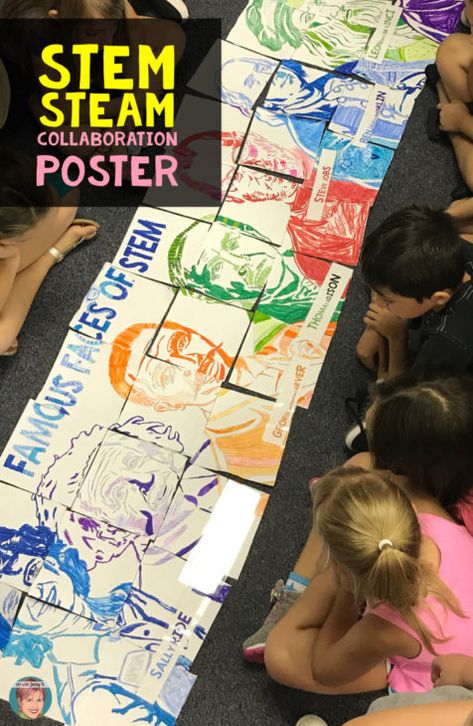 Use this "Famous Faces" of STEAM collaborative poster to focus any STEM or STEAM Activity in your classroom. Stem Posters, Steam Classroom, Art With Jenny K, Steam Activity, Steam Ideas, Stem Classes, Stem Lab, Stem Ideas, Stem Lesson