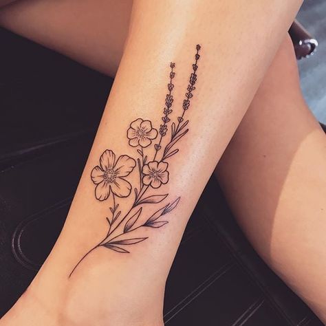 Wildflowers Tattoo, Female Tattoos, Wildflower Tattoo, Shape Tattoo, Beautiful Flower Tattoos, Tiny Tattoo, Dainty Tattoos, 문신 디자인, Flower Tattoo Designs