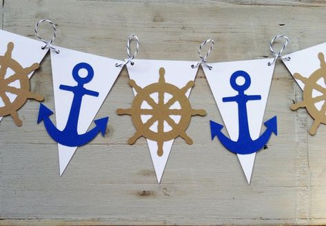 Nautical Garland, Nautical Classroom Theme, Nautical Baby Shower Boy, Sailing Party, Sailor Baby Showers, Diy Nautical Decor, Sailor Theme, Sailor Baby, Nautical Birthday Party