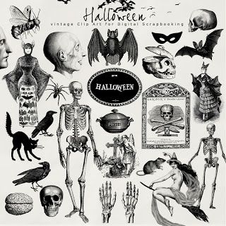 Far Far Hill: New Freebies Kit of Vintage Illustrations Halloween Invitaciones, Dinosaur Clipart, Image Halloween, Arte Grunge, Halloween Clips, Halloween Labels, Potion Bottles, Alexander Henry, Desenho Tattoo