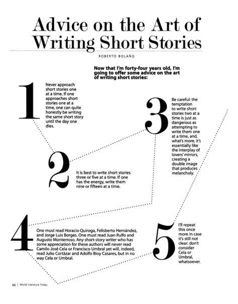 Roberto Bolaño’s 12 Tips on “the Art of Writing Short Stories”Bolano Advice 2023 Writing, Writing Structure, Book Items, Writers Room, Writing Fiction, Writing Short Stories, Blue Archive, Writers Write, Book Writing Tips