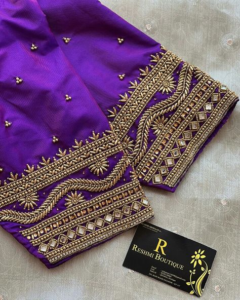 New Aari Work Blouse Designs, Aari Work Blouse Simple Design, Aari Work Blouse Design, Dress Designs For Stitching, Blue Blouse Designs, Lace Blouse Design, Latest Bridal Blouse Designs, Maggam Work Blouse, Aari Blouse