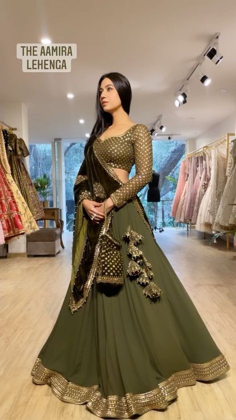 prevasu on Instagram: The Aamira lehenga- royal, graceful and understatedly elegant 👑 An ensemble fit for a princess ♥️ #lehenga #wedding #instafashion #shaadi… Party Wear Floor-length Self Design Dupatta, Party Wear Floor-length Dupatta With Self Design, Semi-stitched Lehenga With Dabka Work For Navratri, Unstitched Self Design Georgette Lehenga, Unstitched Georgette Lehenga With Self Design, Unstitched Self-design Georgette Lehenga, Party Wear Semi-stitched Floor-length Lehenga, Semi-stitched Party Wear Anarkali Set For Festivals, Unstitched Party Wear Lehenga For Navratri