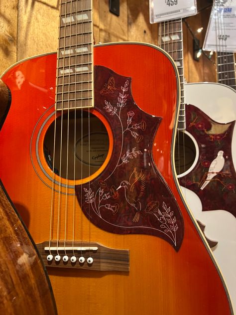 #guitar #acoustic #electric Aesthetic Guitar Acoustic, Acoustic Guitar Pretty, Hummingbird Guitar, Acoustic Guitar Art, Dream Guitar, Pretty Guitars, Guitar Acoustic, Bday Wishlist, Old Acoustic Guitar