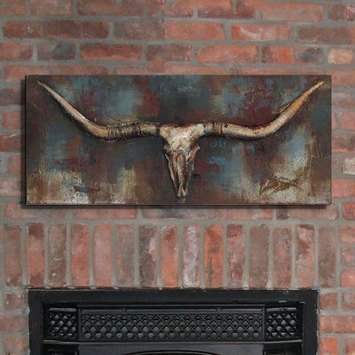 Cattle Skull, House Paintings, Iron Sculpture, 3d Metal Wall Art, Longhorn Cattle, Dimensional Wall Art, Long Horn, Dimensional Wall, 3d Metal