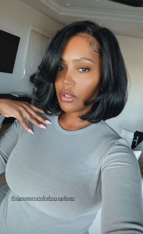 Shoulder Bob Haircut Black Women, Layered Bob Hairstyles Black Women, Jet Black Bob Black Women, Medium Length Bob Black Women, Shoulder Length Bob Black Women, Layered Bob Black Women, Long Bob Black Women, Shoulder Length Hair Black Women, Short Hair Round Face Plus Size