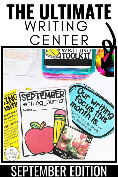 The ultimate writing center for the month of September in 2nd grade, 3rd grade, and 4th grade! These activities are engaging, rigorous, and will last your students weeks in the classroom! These writing activities will grow your students as writers, while also targeting important writing skills such as using transitions, writing introductions and conclusions, and more. These fun fall writing centers will be a hit with your elementary students. Reading Center 2nd Grade, Writing Centers 2nd Grade, 3rd Grade Centers Ideas, Writing Center 2nd Grade, September Writing, Simple Classroom, Fun Writing Prompts, Fun Writing Activities, Writing Center Activities