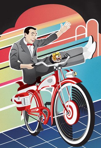 Pee-wee Herman Peewee Herman, Pee Wee's Playhouse, Paul Reubens, Pee Wee Herman, Pee Wee, Bicycle Art, Collaborative Art, What Am I, Bike Art