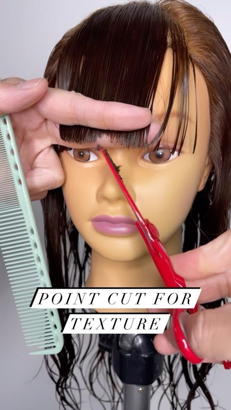 ahappyjustin on Instagram: How to create a heavy, blunt and slightly choppy bang ✂️ . The technique can be modified based on hair texture, density and desired result… Heavy Bangs, Choppy Bangs, Point Cut, Jordin Sparks, Hair Texture, Textured Hair, Density, Bangs, To Create