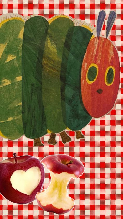 Hungry Caterpillar Wallpaper, Caterpillar Wallpaper, The Hungry Caterpillar, Pretty Backgrounds, Iphone App Layout, App Layout, The Very Hungry Caterpillar, Iphone App Design, Very Hungry Caterpillar