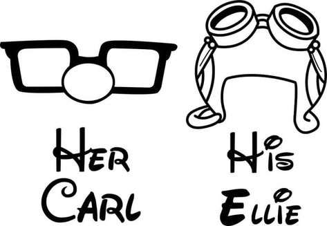 Disney Up Svg, Carl And Ellie Quotes, Up Movie Drawing, Carl And Ellie Tattoo, Up Carl Y Ellie, Couples Disney Shirts, Homemade Xmas Gifts, Disney Movie Up, Up Carl And Ellie