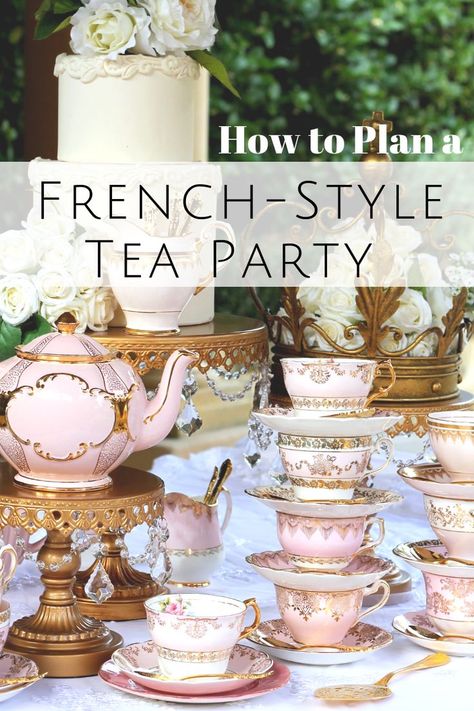 A French High Tea Party inspired by The La Belle Epoque “the Beautiful Era”of the late 1800s in France. It was the French gilded age of opulence, luxurious elegance and extravagant home-based entertaining. French High Tea, French Tea Parties, Vintage Afternoon Tea, Tea Party Sandwiches, Tea Party Ideas, Vintage Tea Parties, Wedding Tea Party, English Tea Party, French Tea