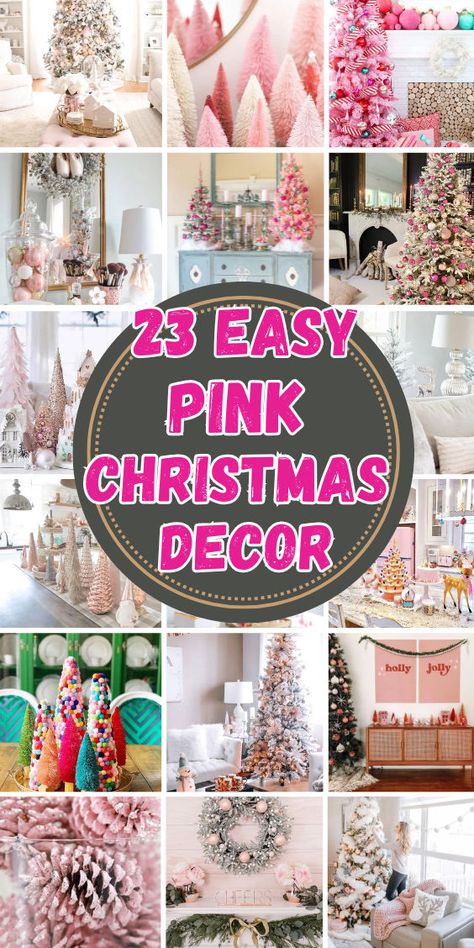 Add a playful twist to the holidays with Pink Christmas Decorating Ideas! 🎀✨ Incorporate blush ornaments, pink garlands, and shimmering accents for a whimsical touch. Pair with gold or silver for a chic, festive vibe that’s full of cheer! 🌸🎄 #PinkChristmas #WhimsicalHoliday #FestiveDecor Pink And Turquoise Aesthetic, Diy Pink Christmas Decorations, Pink Christmas Diy, Playhouse Decor, Turquoise Aesthetic, Vintage Pink Christmas, Pink Christmas Decor, Christmas 2025, Peppermint Christmas