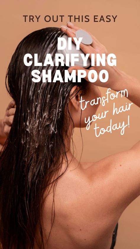 Tired of lifeless locks? Try this DIY clarifying shampoo for shiny, healthy hair! Easy, natural, and perfect for ditching build-up! #NaturalHairCare #DIYShampoo 🌱💧 Diy Non Toxic Shampoo, Clarify Hair Diy, Natural Clarifying Shampoo Diy, Good Clarifying Shampoo, Making Your Own Shampoo, Diy Natural Shampoo Recipes, Home Made Conditioner For Hair, Home Made Shampoo Recipes, Clarifying Shampoo For Natural Hair