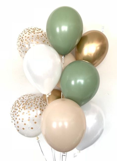 Green Bridal Shower Decor, Eucalyptus Balloon, Baby Shower Verde, Wedding Decor Green, Green Balloons, Baby Shower Boho, Idee Babyshower, Boy Baby Shower Ideas, Green Baby Shower