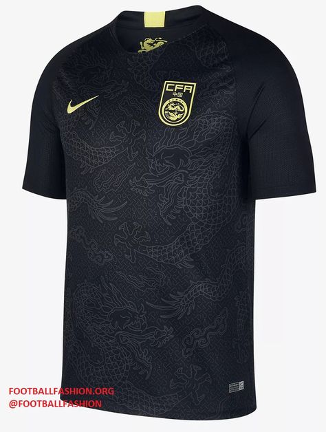 China 2018 2019 Black Nike Away Football Kit, Soccer Jersey, Shirt Football Shirt Designs, World Cup Jerseys, Sport Shirt Design, Design Jersey, Sports Jersey Design, Football Fashion, Soccer Kits, Dale Earnhardt Jr, Racing Shirts