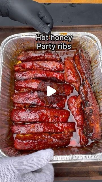 Buffalo Ribs, Party Ribs, Honey Party, Rib Sauce, Honey Barbecue, Pork Spare Ribs, Food Bbq, Barbecue Ribs, Honey Bbq