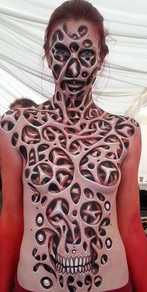 Full Body Makeup, Amazing Body, Geniale Tattoos, Art Tumblr, Painting Tattoo, Tattoo Videos, Special Effects Makeup, Next Tattoo, Painting Artist