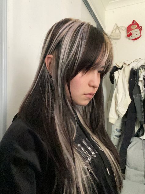 Shatush Hair, White Hair Highlights, Skunk Hair, Hair Color Underneath, Hair Streaks, Dyed Hair Inspiration, Pretty Hair Color, Dye My Hair, Hair Dye Colors