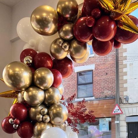 A Lister Events | Preston on Instagram Balloon Garland Around Window, Garland Around Window, Window Garland, Christmas Window Display, 2023 Christmas, Christmas Window, Balloon Garland, Window Display, Preston