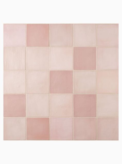 Zellige Tile Bathroom, Chalet Bathroom, Blush Bathroom, Cream Tile, Square Mosaic Tile, Glazed Walls, Tiles For Wall, Pink Texture, Pink Tiles