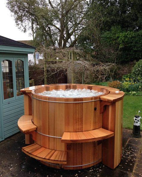 Looks like a cloudy day, but we think any day is a good day to soak in a cedar hot tub. 🥳 📸 @rivierahottubs  #rhtubs #hottubs #cedar #cedarhottub #spa #westernredcedar #hottub #luxuryliving #homemakeover #homerenovations #homeimprovement #luxury #wood #woodworking Cedar Hot Tub, Up House, Hot Tubs, Backyard Fun, Backyard Patio Designs, Cloudy Day, Backyard Oasis, Red Cedar, Backyard Decor