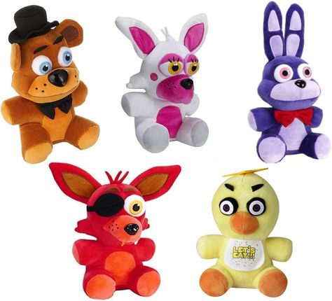 PRICES MAY VARY. 【Fnaf plush】 it can be used as anniversary, Christmas, Halloween and birthday gifts for your children and friends. 【Five Nights character plush doll set】Product cool plushies size 7.8 inches, the right size to carry around. 【Fan Collection】As the indispensable friend of the five night game lovers, excellent collectible gifts. 【Super Soft Materials】This fnaf plushies are super soft and comfortable, The Plush toys made of high quality plush, PP cotton, super soft fabric, soft and Fnaf Plushies, Fnaf Plush, Teddy Bear Gifts, Fnaf Stuff, Teddy Bear Stuffed Animal, Kids Gift Guide, Toys Dolls, Doll Set, Girl Christmas