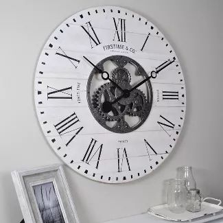 Shop Target for oversized (23" & up) Wall Clocks you will love at great low prices. Free shipping on orders of $35+ or same-day pick-up in store. Shiplap Farmhouse, Wood Shiplap Wall, Shiplap Wood, Gear Wall Clock, Whitewashed Wood, Farmhouse Wall Clock, Oversized Clock, Rough Wood, Industrial Living