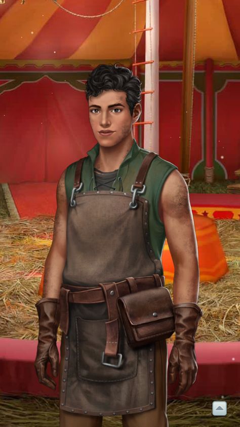 Blacksmith Clothing, Blacksmith Outfit, Blacksmith Character Design, Blacksmith Apprentice, Silver Veil, Traveling Circus, Fantasy Outfits, Choices Game, Character Pictures