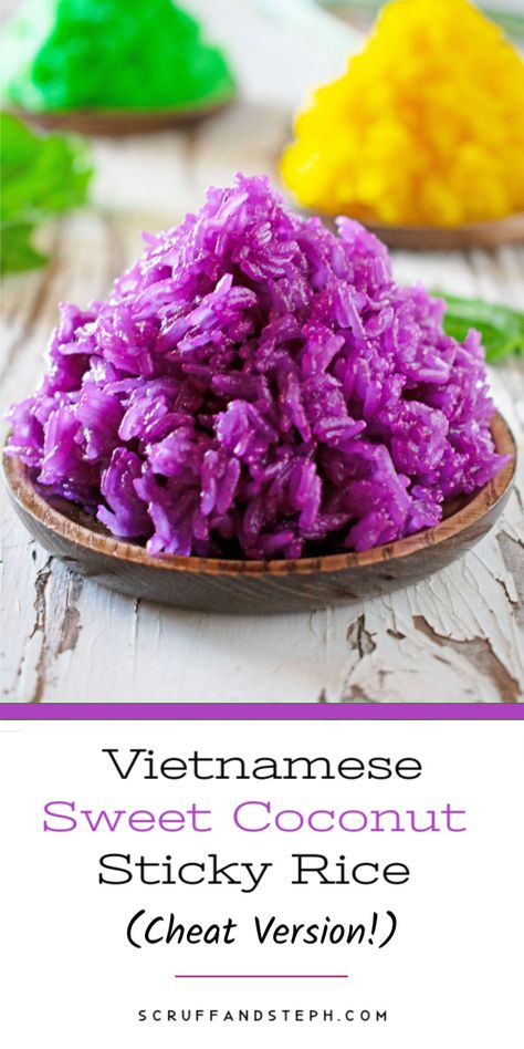 Vietnamese Vegetables, Vietnamese Desert, Vietnamese Yogurt, Vietnamese Sweets, Coconut Sticky Rice, Vietnamese Desserts, Sweet Sticky Rice, Purple Rice, Vietnamese Dessert