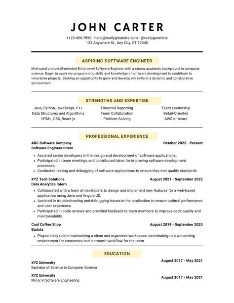 20+ resume examples & templates to help you write a resume that gets jobs. Find the perfect resume format and style for your skills and Resume Examples No Experience, Good Resume, Work Resume, Job Applications, Effective Resume, Career Readiness, Create A Resume, Job Search Tips, Teacher Resume