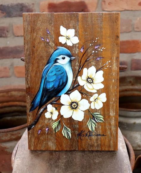 A women's lifestyle destination dedicated to style, entertainment, love, and living beautifully. Art On Wood Painting, Wood Painting Ideas, Birds Acrylic Painting, Innovative Thinking, Diy Nature, Enjoying Nature, Painting Creative, Wood Painting Art, Wooden Painting