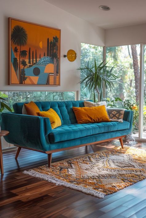 29 Mid Century Modern Living Room Ideas for a Sophisticated Space 1 Southwest Mid Century Modern Living Room, Eames Recliner, Midcentury Modern Interior Design, Mid Century Modern Living Room Ideas, Mcm Living Room, Mcm Living, Modern Living Room Ideas, Apartment Vibes, Mid Century Modern Lounge