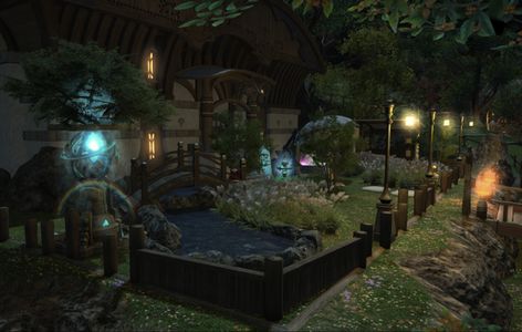 Exterior Design Ffxiv Small House, Lavender Bedding, Small House Exterior, Ffxiv Housing, Housing Design, Anime Backgrounds, Fantasy House, Anime Backgrounds Wallpapers, Backgrounds Wallpapers