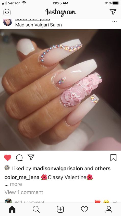 3d Rose/flower nail art 3d Rose Nails, Rose Nails Design, Nails Design Classy, Rose Flower Nail Art, Rose Nail Design, Nails Vintage, Rose Nail Art, Classy Nail Designs, Airbrush Nails