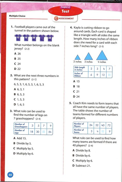 Envision Math Grade 4 Topic 2 Test Page 1 Envision Math Kindergarten, 4th Grade Math Test, Big Ideas Math, 5th Grade Worksheets, Envision Math, Math Coloring Worksheets, Math Answers, Math 5, 4th Grade Math Worksheets