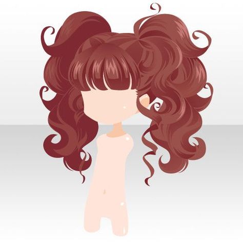 Cocoppa Hair, Digital Hair, Chibi Hair, Pelo Anime, Curly Hair Drawing, Manga Hair, Hair Illustration, Hair Sketch, Pigtail Braids