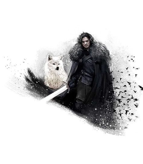 Jon Snow And Ghost, Lord Snow, Snow Painting, John Snow, Ghost Art, King In The North, Gra O Tron, Game Of Thrones Art, Game Of Thrones Fans