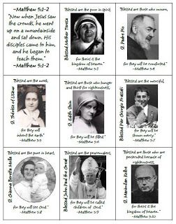 Beatitudes & Modern Saints Card Game click on the youth group ideas!!!!!!!!!!!! Catholic Kids Activities, Religion Activities, Souls Day, Catholic Education, Saints Days, All Souls Day, Catholic Family, Faith Formation, All Saints Day