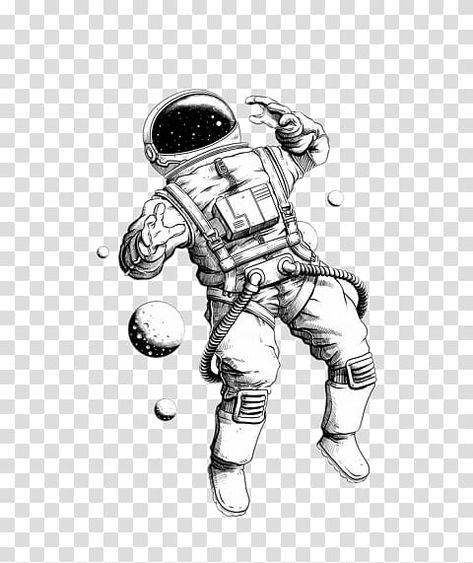 Astronaut Suit Drawing, Space Suit Drawing, Astronaut Tattoos, Astronaut Png, Outer Space Drawing, James Webb Telescope, Astronaut Drawing, Space Png, Science Fiction Art Retro