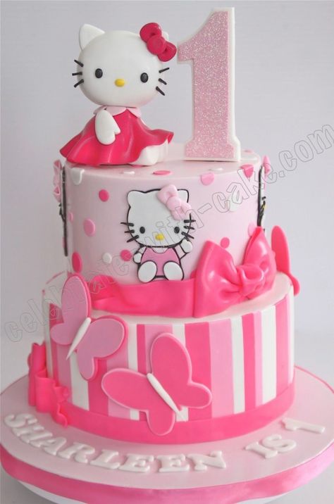 Hello Kitty Birthday Cakes Celebrate With Cake 1st Birthday Hello Kitty Tier Cake - birijus.com Hello Kitty Torte, Birthday Cake Hello Kitty, Hello Kitty Cake Design, Kue Hello Kitty, Hello Kitty Fondant, Tort Hello Kitty, Bolo Da Hello Kitty, Cake Hello Kitty, 28th Birthday Cake