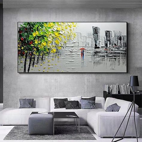 Oil Painting For Living Room, Mudroom Bathroom, Large Wall Paintings, Art Painting Modern, Entry Mudroom, Office Entry, Landscape Abstract, Hand Painted Wall Art, Modern Wall Art Canvas