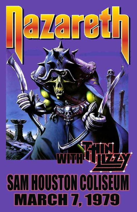 Nazareth Band, Iron Maiden Posters, Rock Poster Art, Rock N Roll Art, Vintage Concert Posters, Music Concert Posters, Rock Band Posters, Vintage Music Posters, Heavy Metal Art